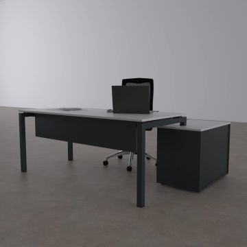 Cube-40 80cm Alt Etajerli Çalışma Masası 180x80 - Beyaz