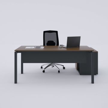 Cube-40 80cm Alt Etajerli Çalışma Masası 180x80 - Ceviz