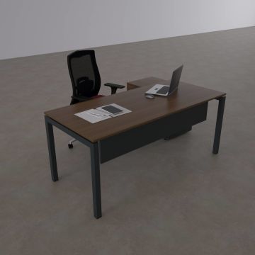 Cube-40 80cm Alt Etajerli Çalışma Masası 180x80 - Ceviz