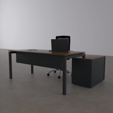 Cube-40 80cm Alt Etajerli Çalışma Masası 180x80 - Ceviz