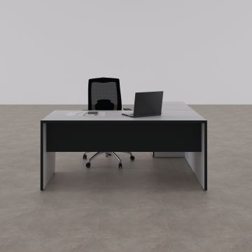 Panel Keson Etajerli Çalışma Masası 160x180 - Beyaz