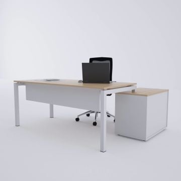 Cube-40 80cm Alt Etajerli Çalışma Masası 180x80 - Meşe