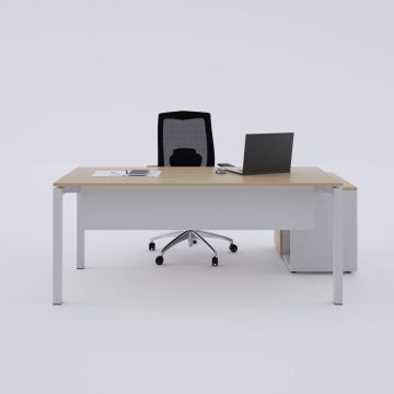 Cube-40 80cm Alt Etajerli Çalışma Masası 180x80 - Meşe