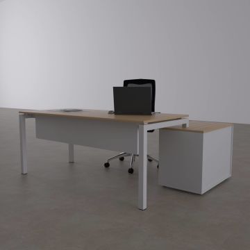 Cube-40 80cm Alt Etajerli Çalışma Masası 180x80 - Meşe