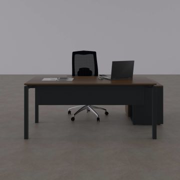 Cube-40 80cm Alt Etajerli Çalışma Masası 200x80 - Ceviz