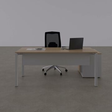 Cube-40 80cm Alt Etajerli Çalışma Masası 200x80 - Meşe