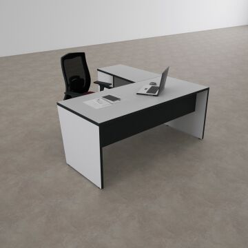 Panel Keson Etajerli Çalışma Masası 200x180 - Beyaz