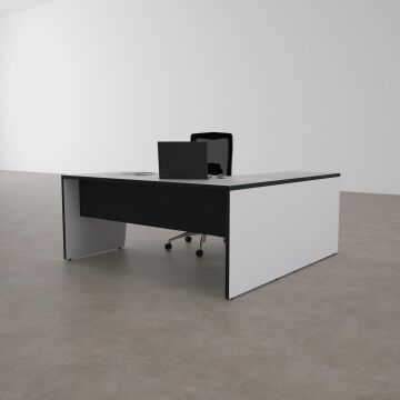 Panel Keson Etajerli Çalışma Masası 200x180 - Beyaz