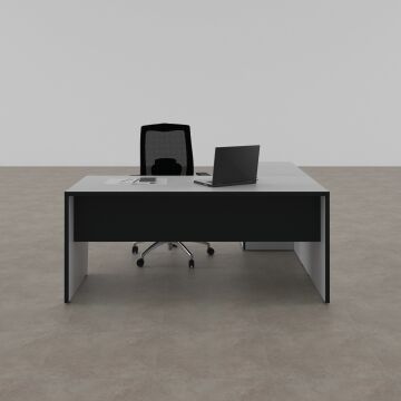 Panel Keson Etajerli Çalışma Masası 200x180 - Beyaz