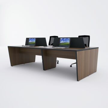 Panel Dörtlü Çalışma Masası 200x140 - Ceviz