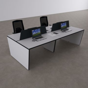 Panel Dörtlü Çalışma Masası 240x140 - Beyaz