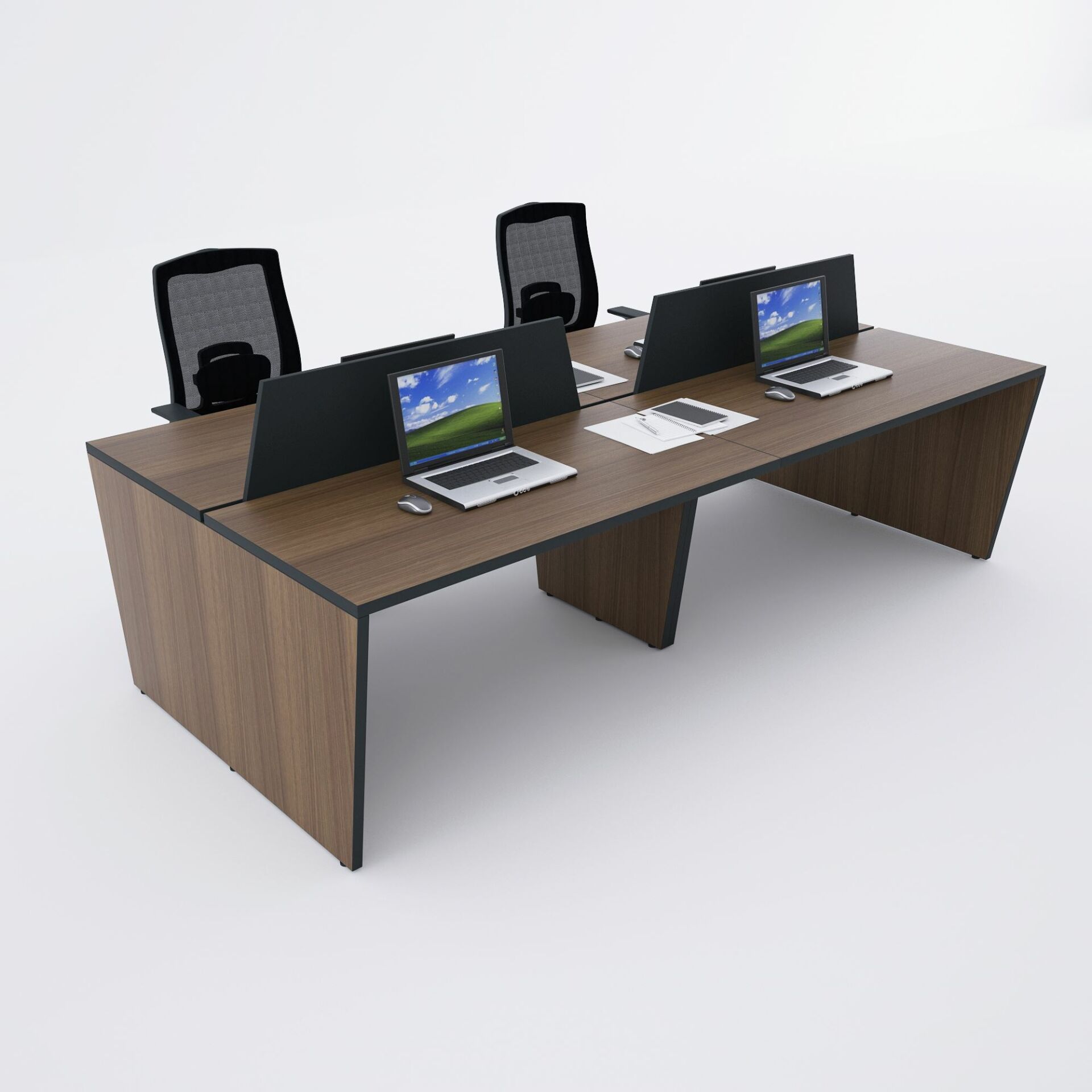 Panel Dörtlü Çalışma Masası 240x140 - Ceviz