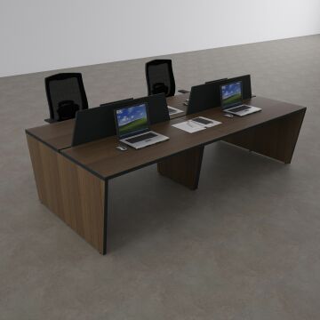 Panel Dörtlü Çalışma Masası 240x140 - Ceviz