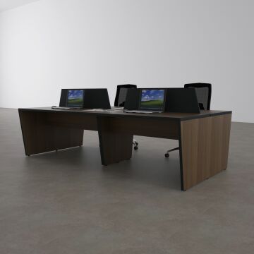 Panel Dörtlü Çalışma Masası 240x140 - Ceviz