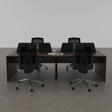 Panel Dörtlü Çalışma Masası 240x140 - Ceviz