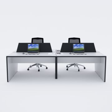 Panel Dörtlü Çalışma Masası 280x140 - Beyaz