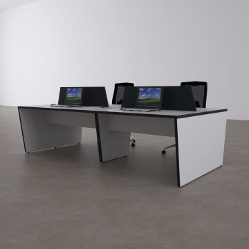 Panel Dörtlü Çalışma Masası 280x140 - Beyaz