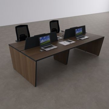 Panel Dörtlü Çalışma Masası 400x140 - Ceviz