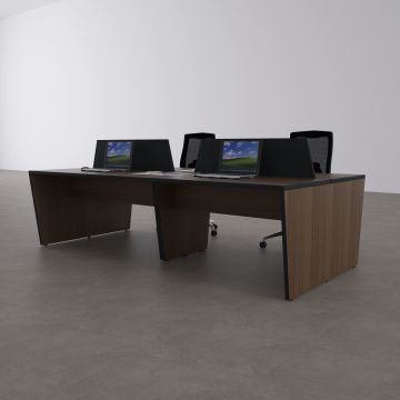 Panel Dörtlü Çalışma Masası 400x140 - Ceviz