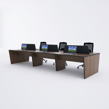 Panel Altılı Çalışma Masası 300x140 - Ceviz