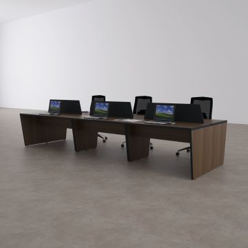 Panel Altılı Çalışma Masası 300x140 - Ceviz