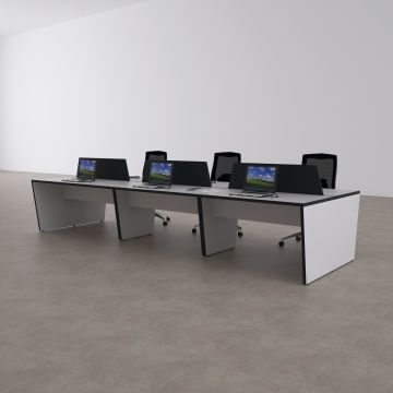 Panel Altılı Çalışma Masası 360x140 - Beyaz