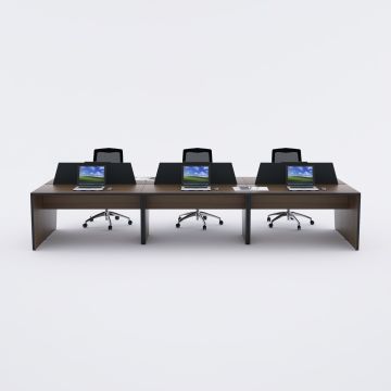 Panel Altılı Çalışma Masası 360x140 - Ceviz