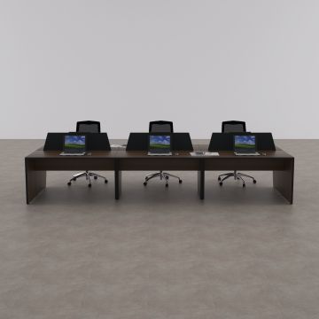 Panel Altılı Çalışma Masası 360x140 - Ceviz