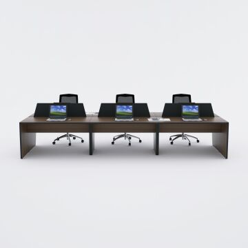 Panel Altılı Çalışma Masası 420x140 - Ceviz