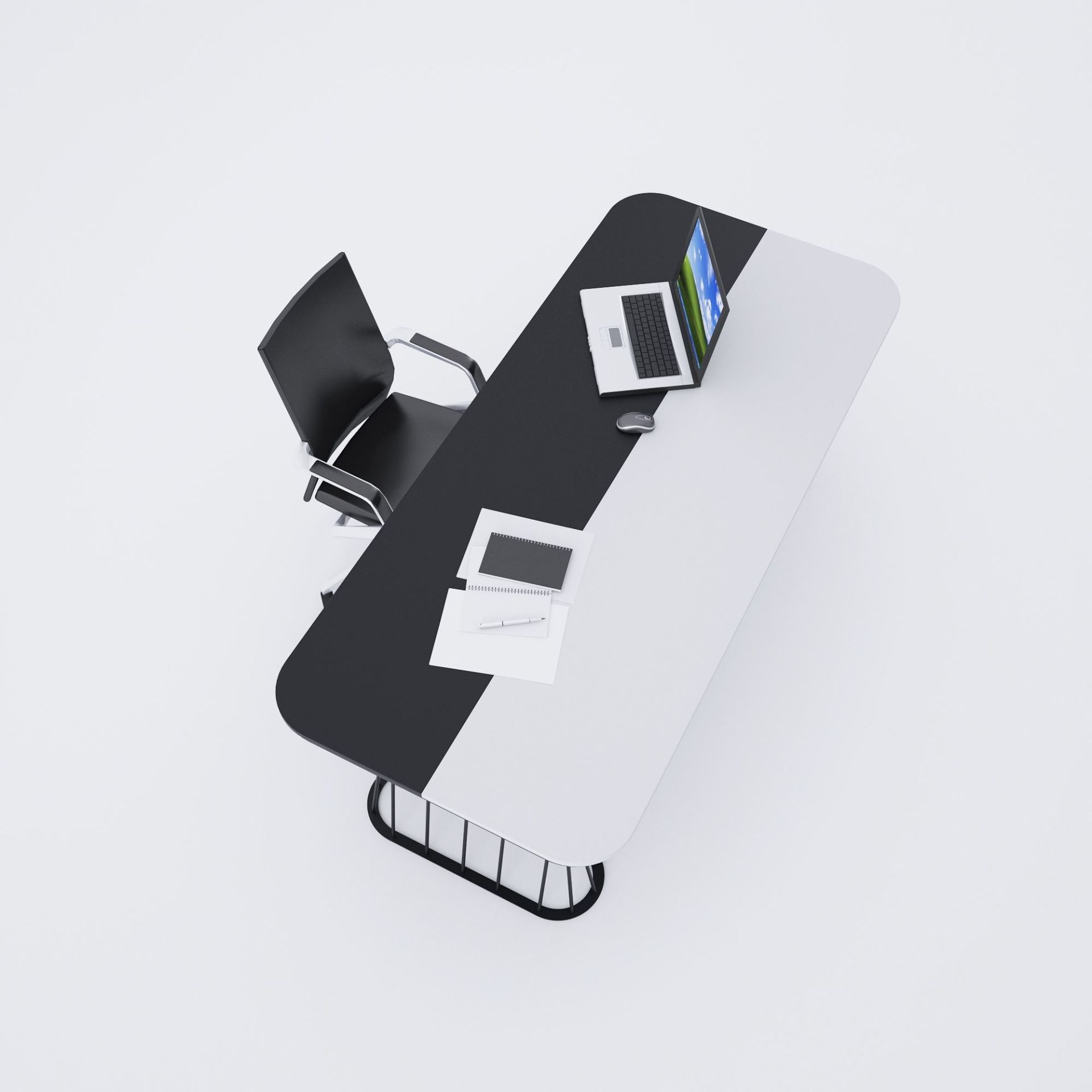 Bolero Yönetici Masası 180x90 - Beyaz+Antrasit