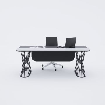 Bolero Yönetici Masası 180x90 - Beyaz+Antrasit