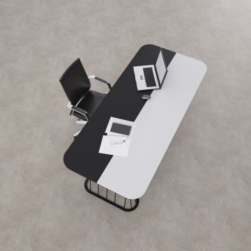Bolero Yönetici Masası 180x90 - Beyaz+Antrasit