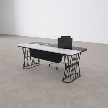 Bolero Yönetici Masası 180x90 - Beyaz+Antrasit