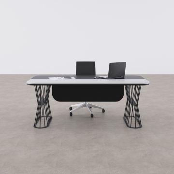 Bolero Yönetici Masası 180x90 - Beyaz+Antrasit