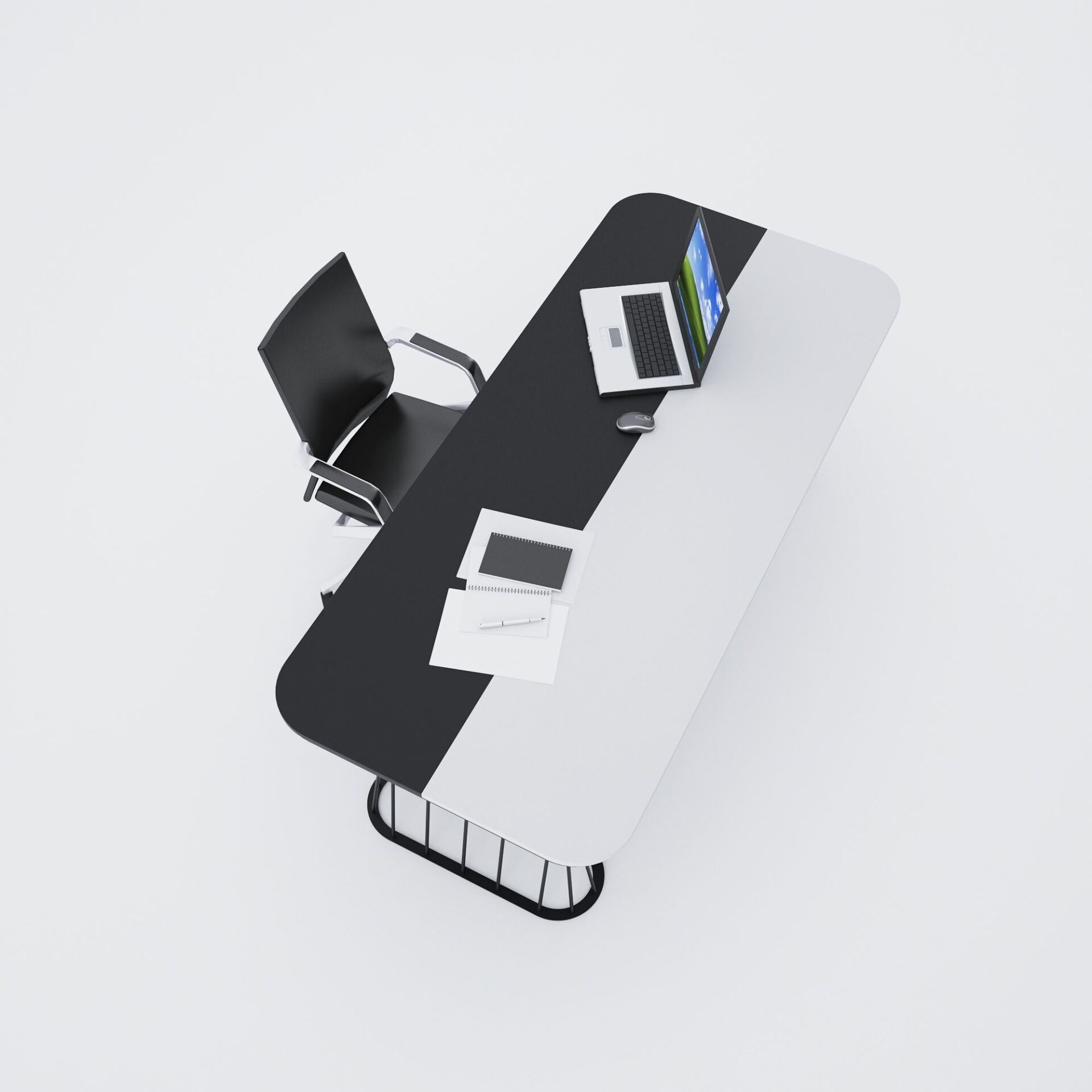 Bolero Yönetici Masası 200x90 - Beyaz+Antrasit