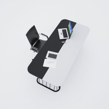 Bolero Yönetici Masası 200x90 - Beyaz+Antrasit