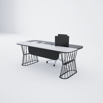 Bolero Yönetici Masası 200x90 - Beyaz+Antrasit