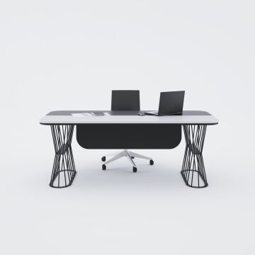 Bolero Yönetici Masası 200x90 - Beyaz+Antrasit