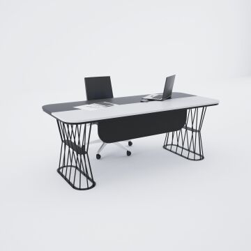 Bolero Yönetici Masası 200x90 - Beyaz+Antrasit