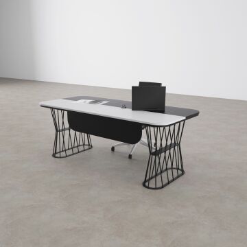 Bolero Yönetici Masası 200x90 - Beyaz+Antrasit