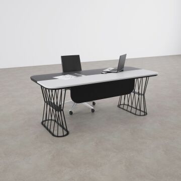 Bolero Yönetici Masası 200x90 - Beyaz+Antrasit