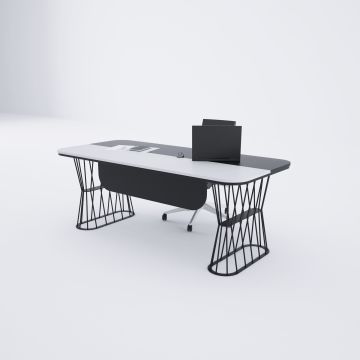 Bolero Yönetici Masası 220x90 - Beyaz+Antrasit