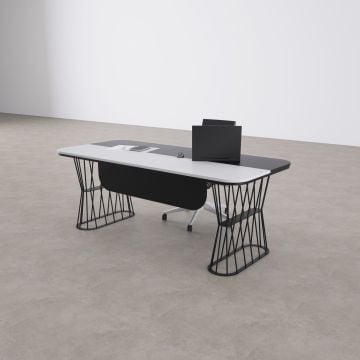Bolero Yönetici Masası 220x90 - Beyaz+Antrasit