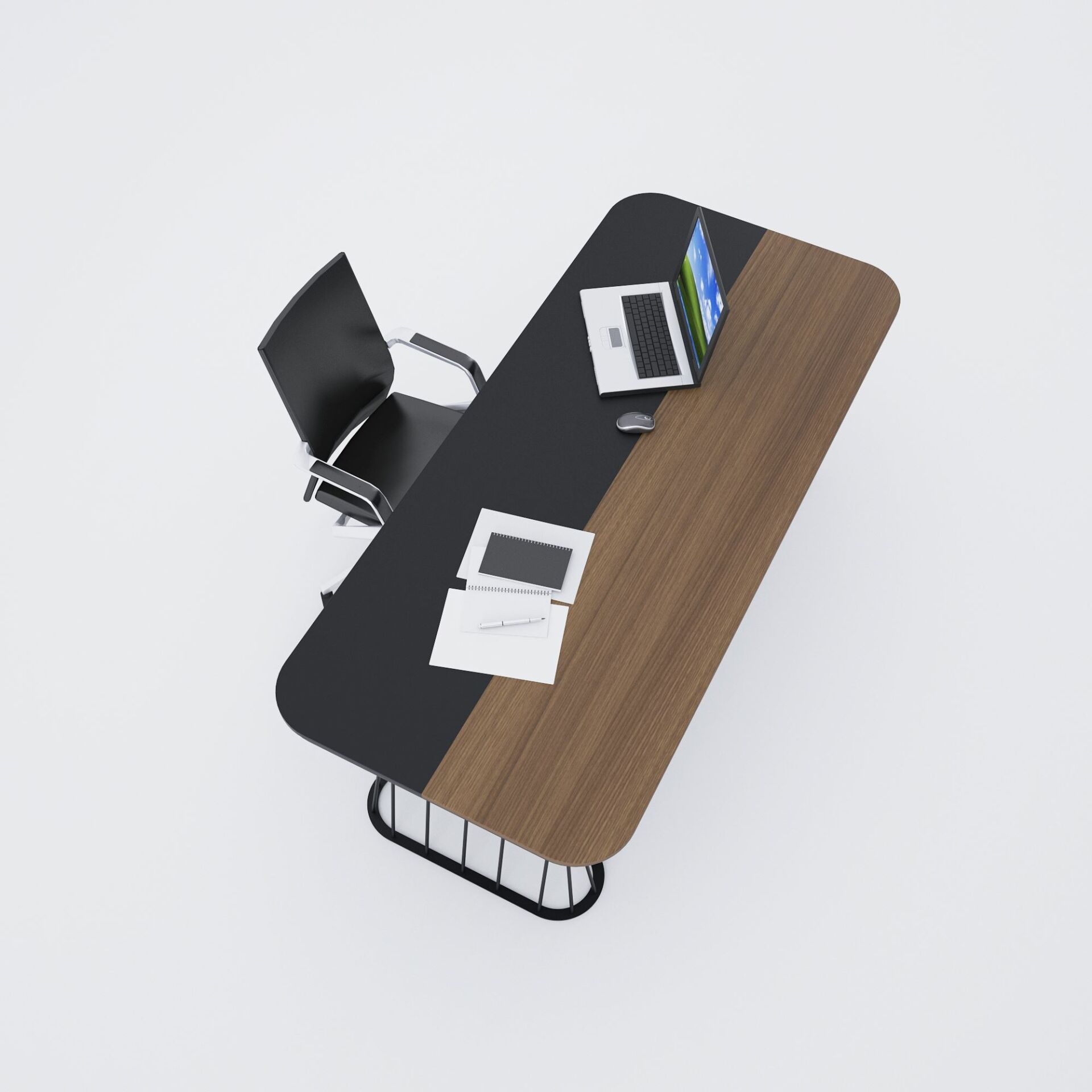 Bolero Yönetici Masası 220x90 - Ceviz+Antrasit