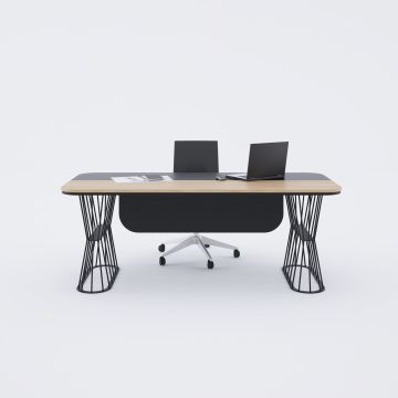 Bolero Yönetici Masası 220x90 - Meşe+Antrasit