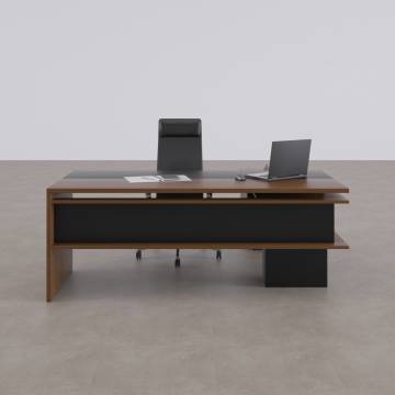 Rectan Alt Etajerli Yönetici Masası